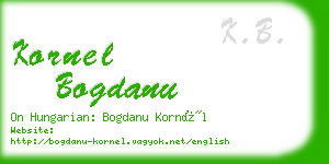 kornel bogdanu business card